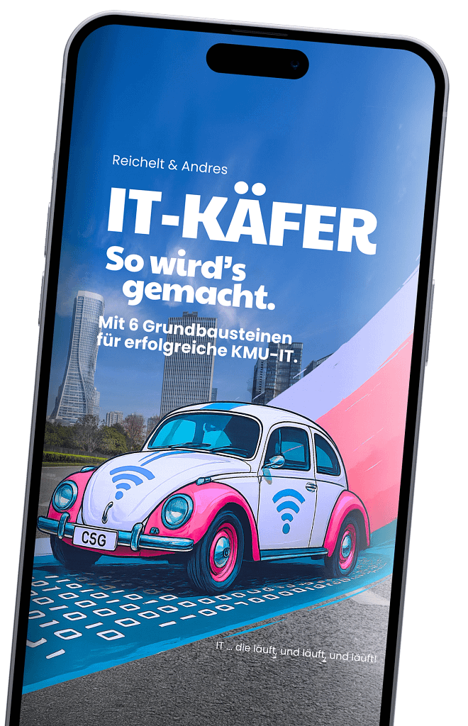 Das IT-KÄFER E-Book auf einem Smartphone/iPhone.